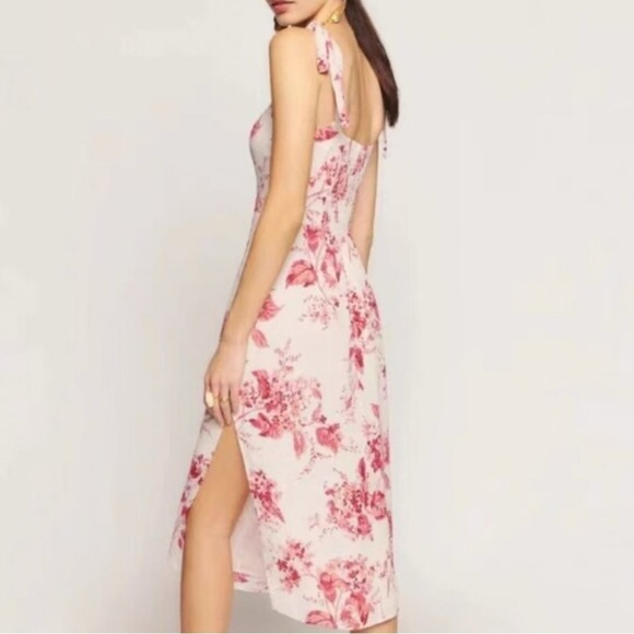 NWT Reformation Besse Midi Floral Dress Sz 8 Paris Pink Floral Wedding Feminine - Picture 13 of 16